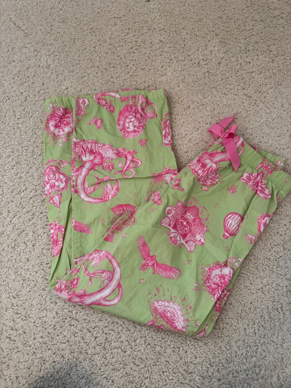 Girls' Wicked Green and Pink Printed Pajama Pants Target Katie Kime